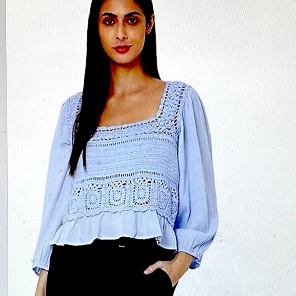 American Eagle crocheted boho top S